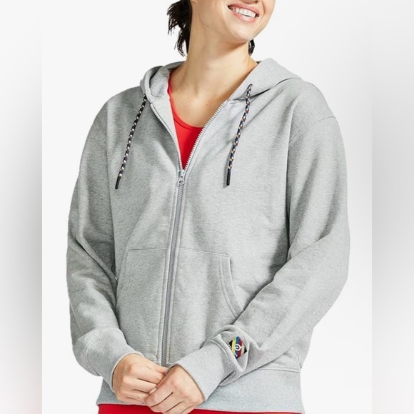 Peloton Gray Zip Up Hooded Sweatshirt Jacket Size Small - Picture 2 of 10